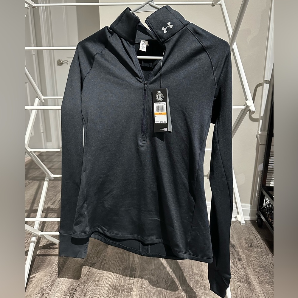 NWT - Under Armour Cold Gear quarter zip black pullover